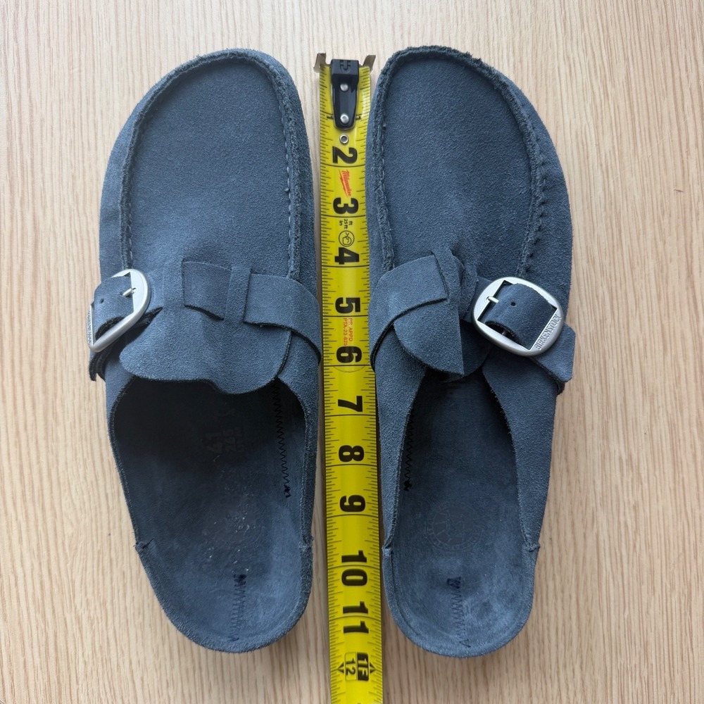 Birkenstock Buckley Big Buckle Navy Suede Moccasin Clogs EU 41 US W10 M8 - Picture 10 of 13
